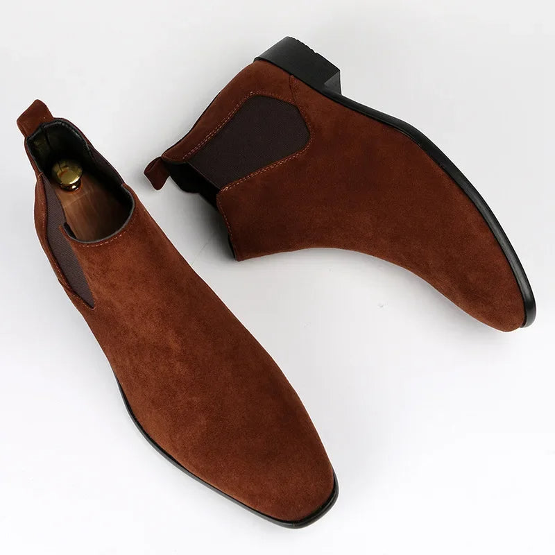 Prescott | Herren Chelsea Boots mit spitzer Zehenpartie & elastischen Seiteneinsätzen für eleganten Slip-On-Look