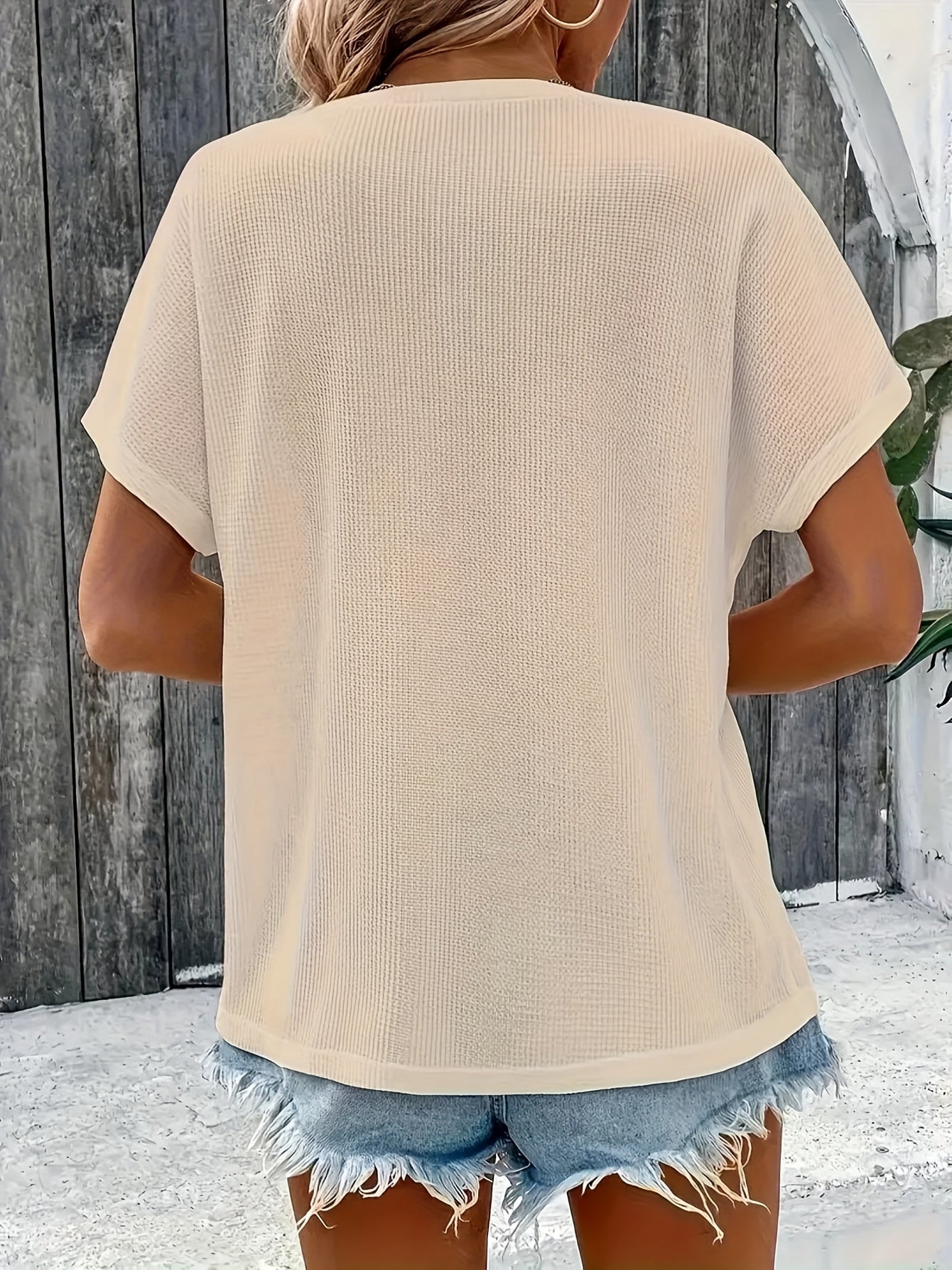 Marylou - Lässiges Rundhals Oberteil Mit Kurzen Ärmeln