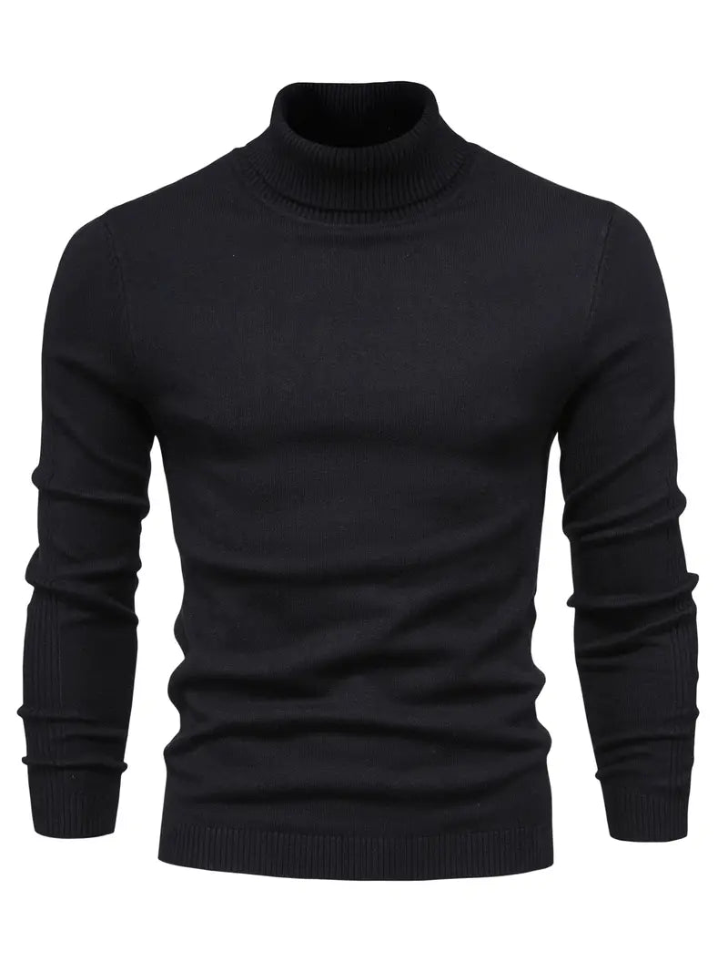 Salome | Herren Pullover Slim Fit Rollkragen, Langarm & Smart Casual