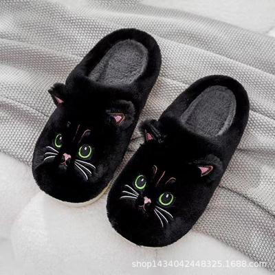 Kuschelige Damenpantoffel | Katzendesign