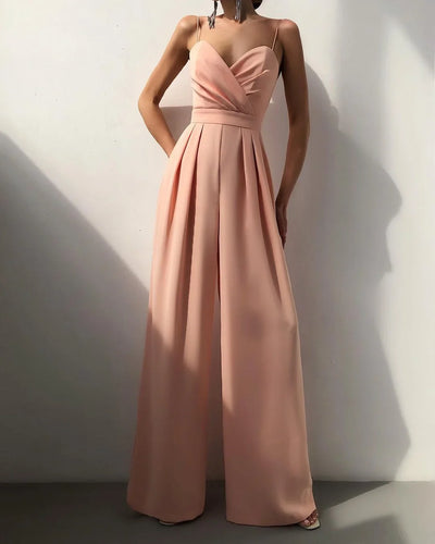 Eleganter Damen Jumpsuit mit Herzausschnitt und weitem Bein