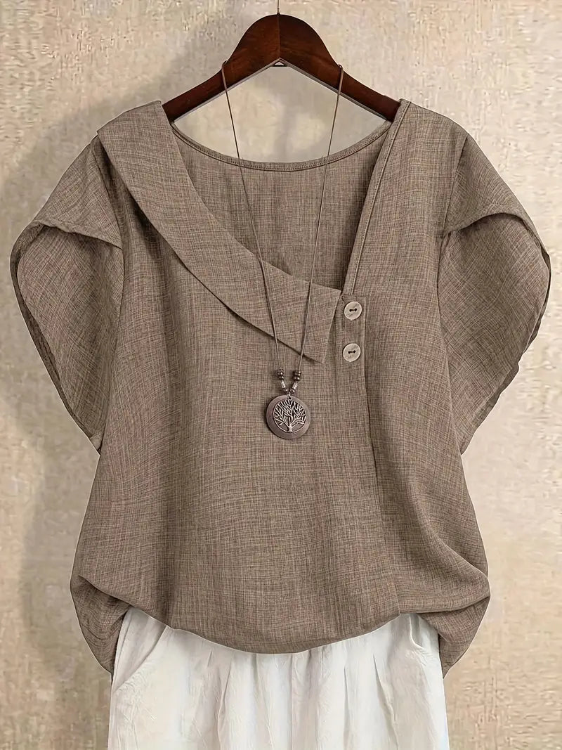 Milany – Lässige Bluse Mit Asymmetrischem Ausschnitt