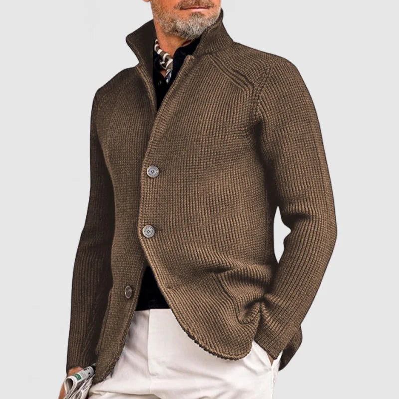 Sahari – Herren Strickjacke mit Taschen aus weichem Feinstrick für Herbst und Winter