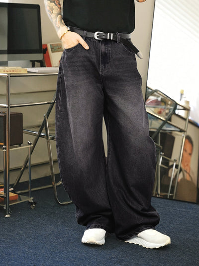 Nathan | Herren Baggy Jeans Wide Fit mit geradem Bein | Stylische Loose Fit Denim Hose