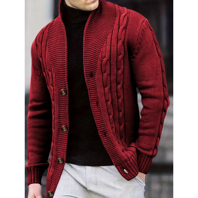 Herren Cardigan | Rippstrick Knopfleiste | Pullover Herren