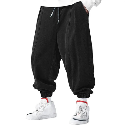 Cordhosen Herren | Weite Jogginghose | Trendige Harem Pants