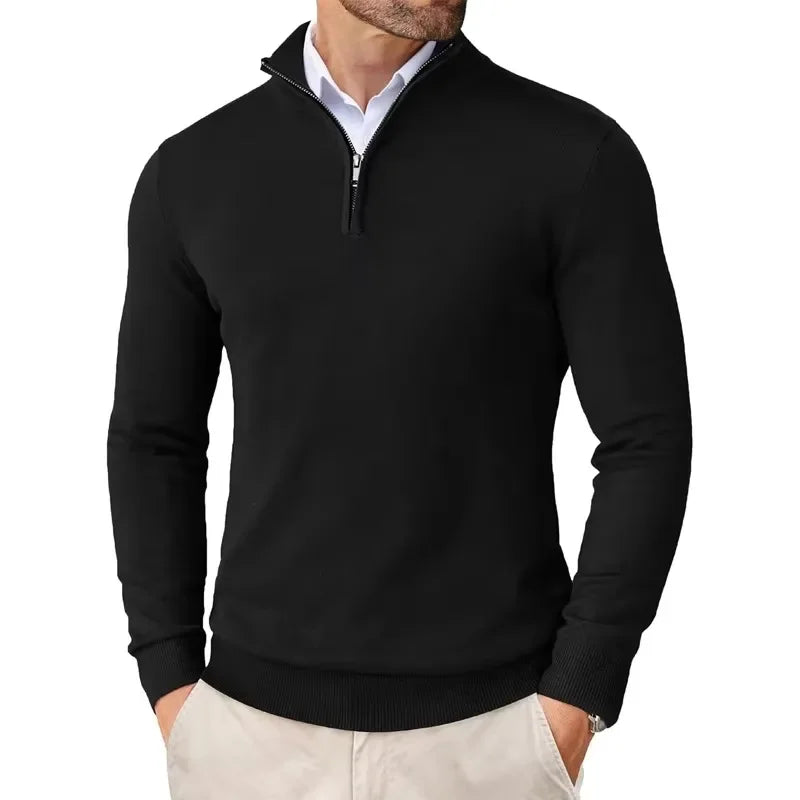 Pullover Herren | Herren Pulli Half-Zip | Strick Komfort