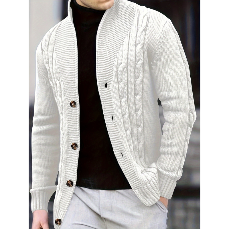 Herren Cardigan | Rippstrick Knopfleiste | Pullover Herren