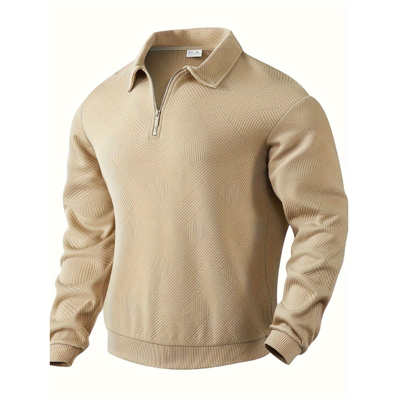 Pullover Herren | Geometrisches Muster | Henley Pulli