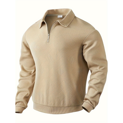 Pullover Herren | Geometrisches Muster | Henley Pulli