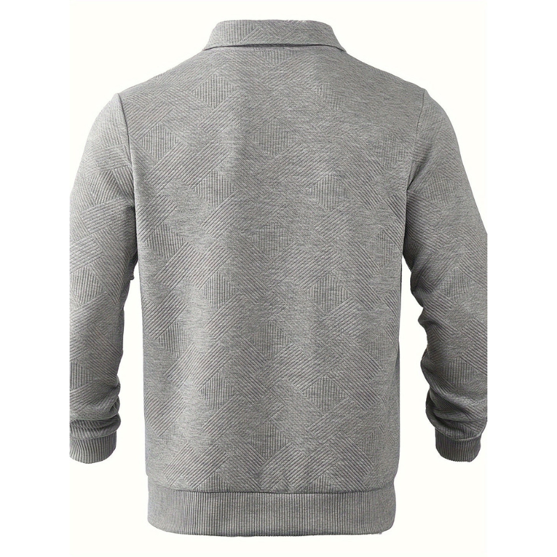 Pullover Herren | Geometrisches Muster | Henley Pulli