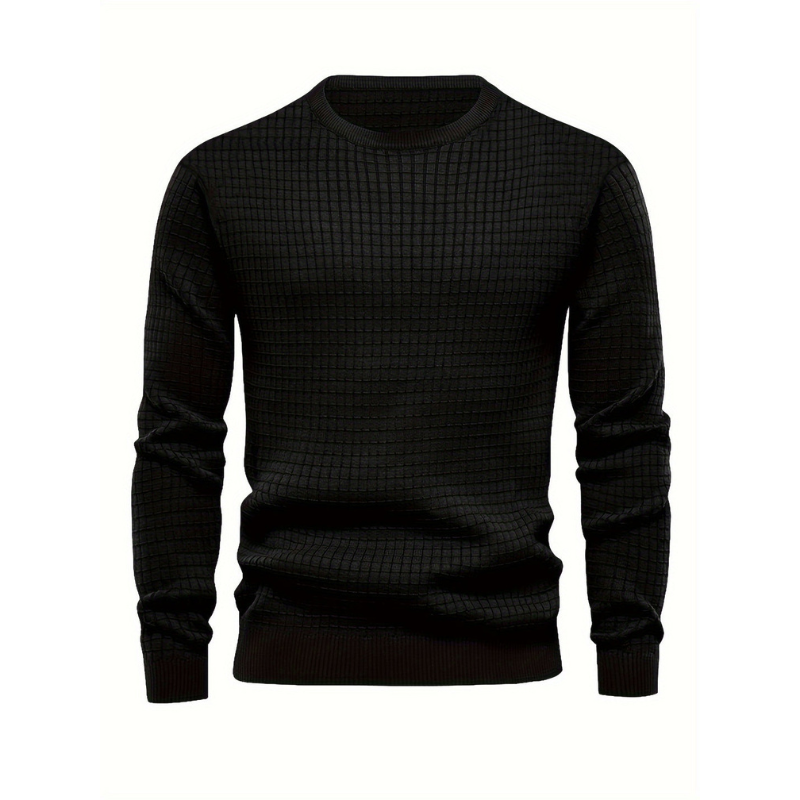 Herren Sweatshirt | Waffelmuster und Rundhals | Trendiger Herren Pullover