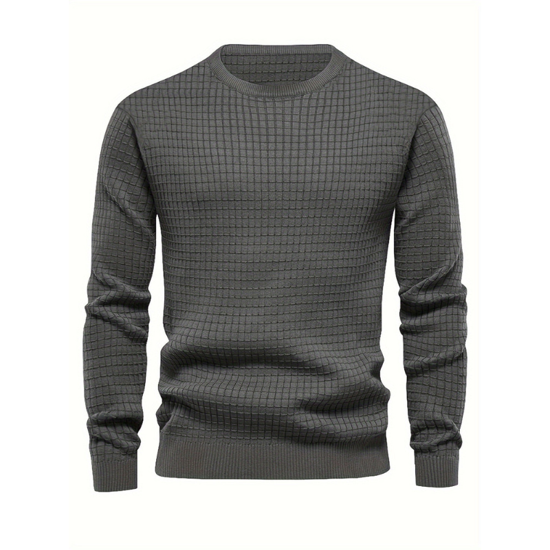 Herren Sweatshirt | Waffelmuster und Rundhals | Trendiger Herren Pullover