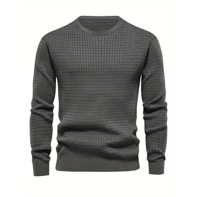 Herren Sweatshirt | Waffelmuster und Rundhals | Trendiger Herren Pullover