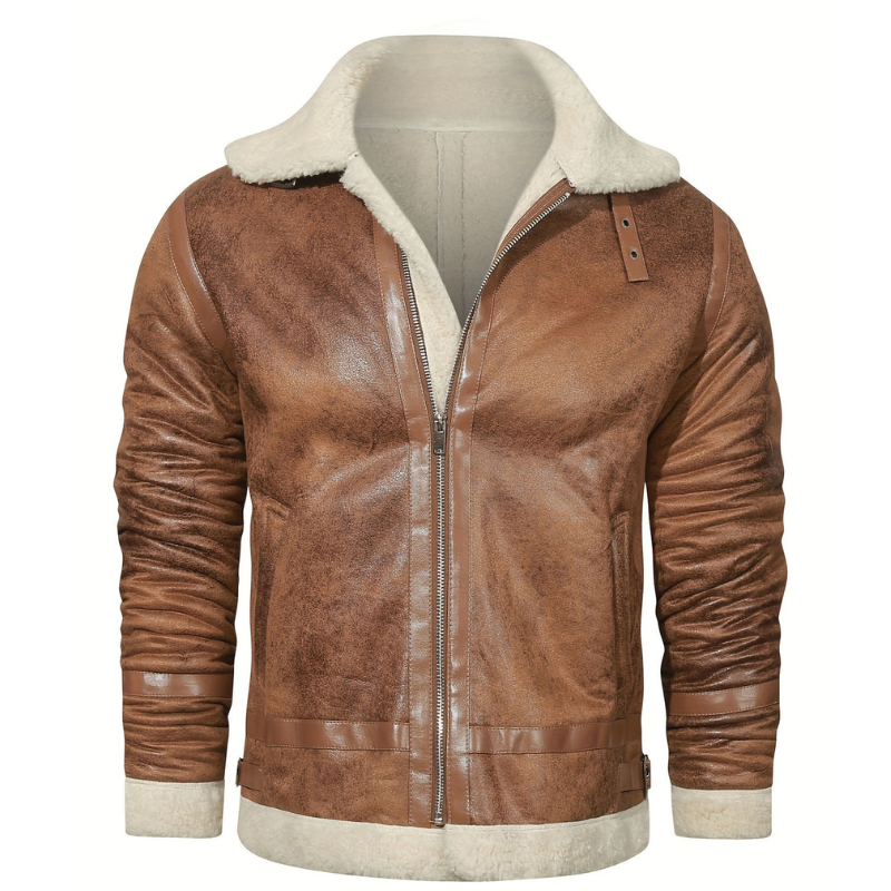 Jacke Herren | Winterjacke Herren Klassisch | Mit Warmer Felloptik Innen