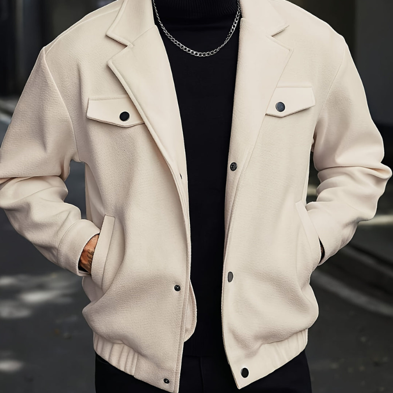 Winterjacke Herren | Leicht & Stilvoll | Mit Knopfleiste & Reverskragen