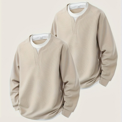Herren Pulli im Waffelstrick | Zweilagen-Design | Herren Pullover