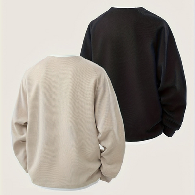 Herren Pulli im Waffelstrick | Zweilagen-Design | Herren Pullover