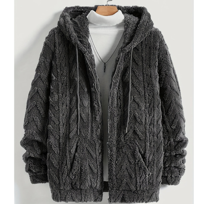 Winterjacke Herren | Warmes & Trendiges Cardigan-Design | Jacke Herren mit Kapuze