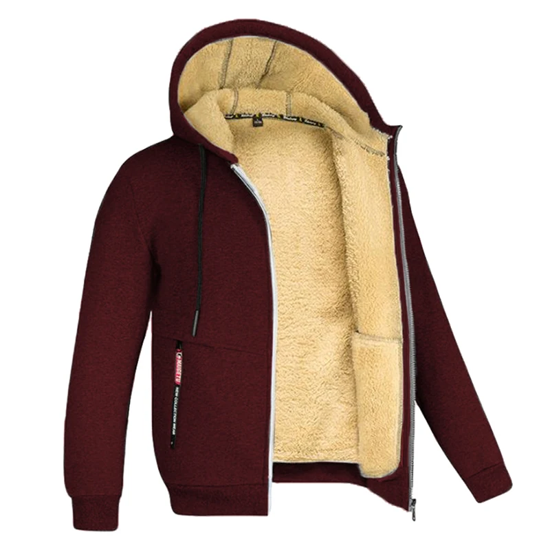 Jacke Herren | Gefütterte Kapuzenjacke | Winterjacke Herren Warm