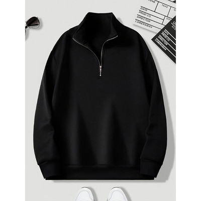 Herren Pullover | Sportlicher Zip Style | Stehkragen und Lockere Passform