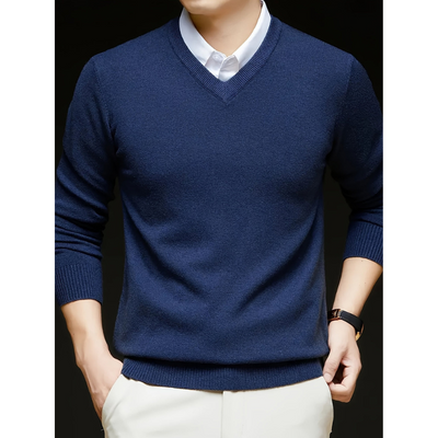 Pullover Herren | Langarm | V-Ausschnitt Strickpullover