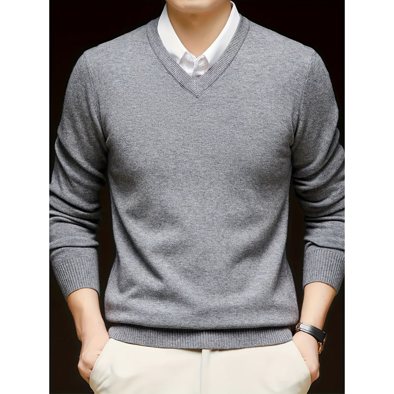 Pullover Herren | Langarm | V-Ausschnitt Strickpullover