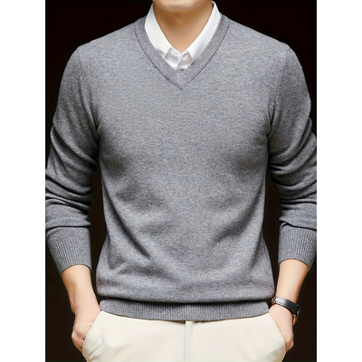 Pullover Herren | Langarm | V-Ausschnitt Strickpullover