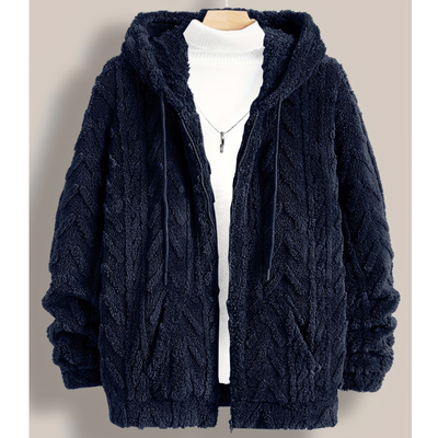 Winterjacke Herren | Warmes & Trendiges Cardigan-Design | Jacke Herren mit Kapuze
