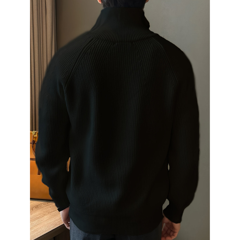 Herren Pullover | Zipper Kragen Strickpullover
