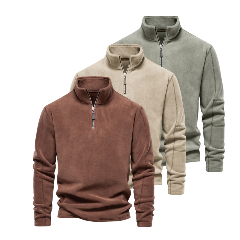 Herren Pulli | Pullover mit Halb-Zip | Warmer Outdoor Style