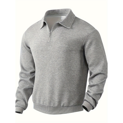 Pullover Herren | Geometrisches Muster | Henley Pulli