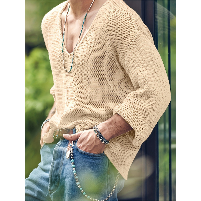 Herren Pullover | V-Ausschnitt und Langarm | Klassisch Stil