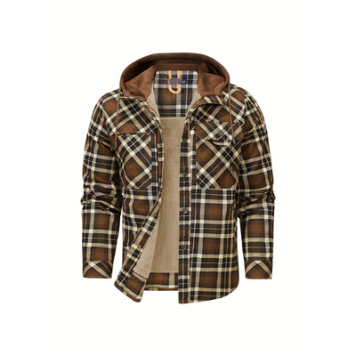 Winterjacke Herren | Kariert & mit Kapuze | Retro look