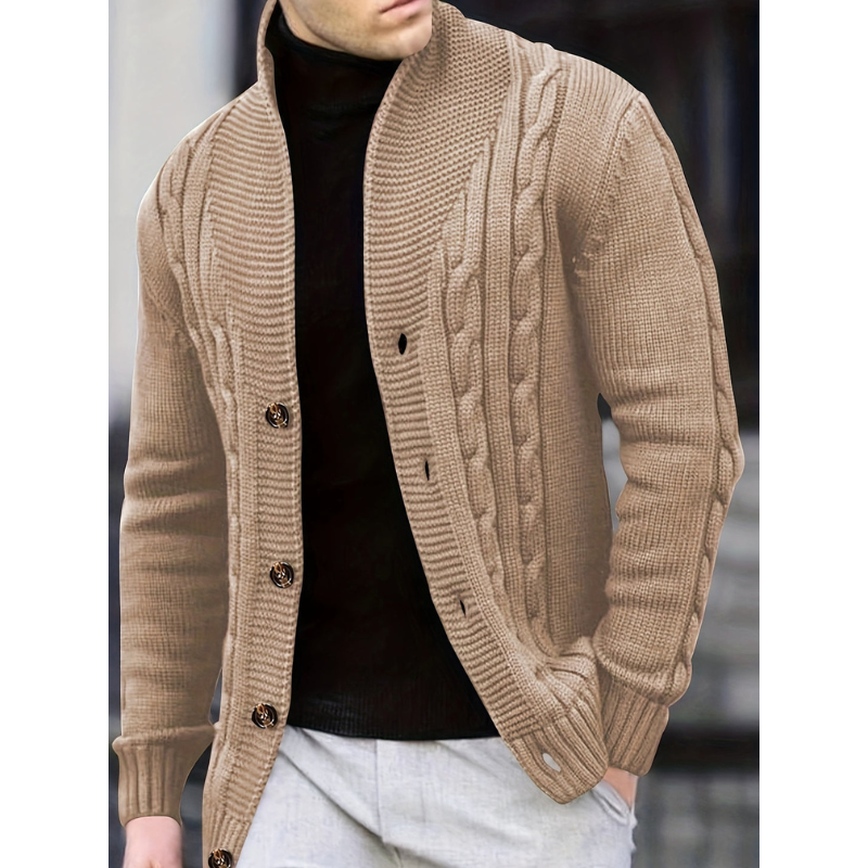 Herren Cardigan | Rippstrick Knopfleiste | Pullover Herren