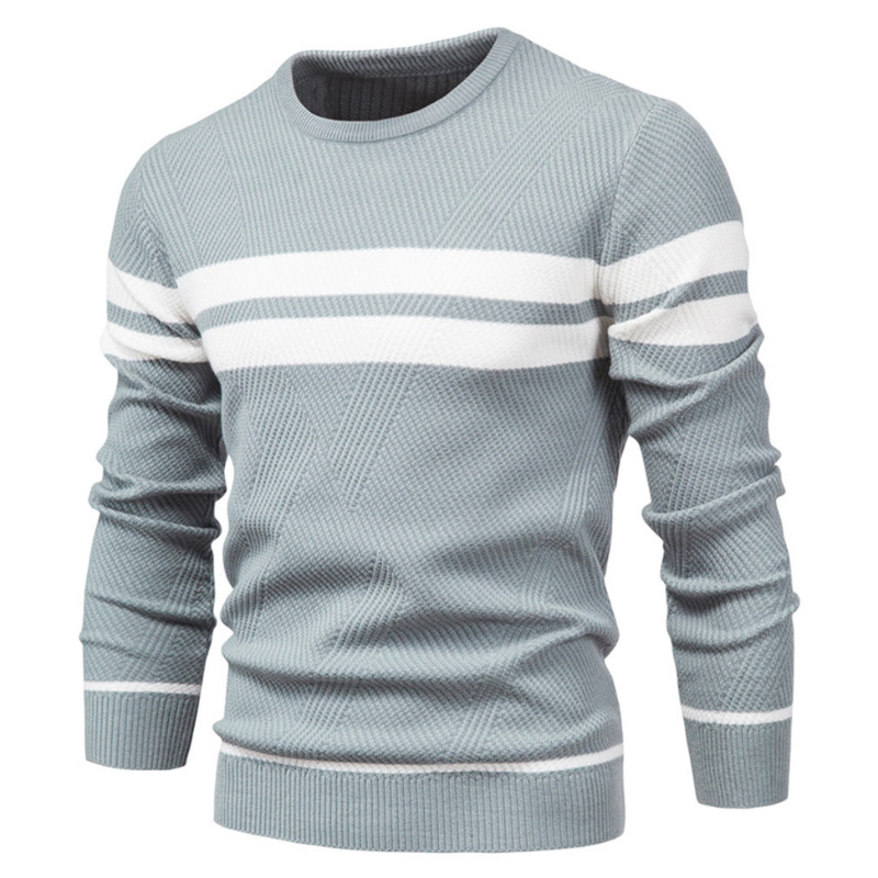 Herren Pullover | Rundhalsausschnitt & Patchwork | Schmal geschnitten