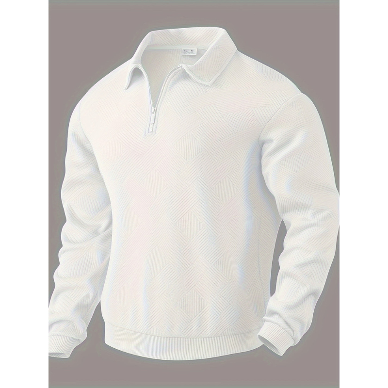 Pullover Herren | Geometrisches Muster | Henley Pulli