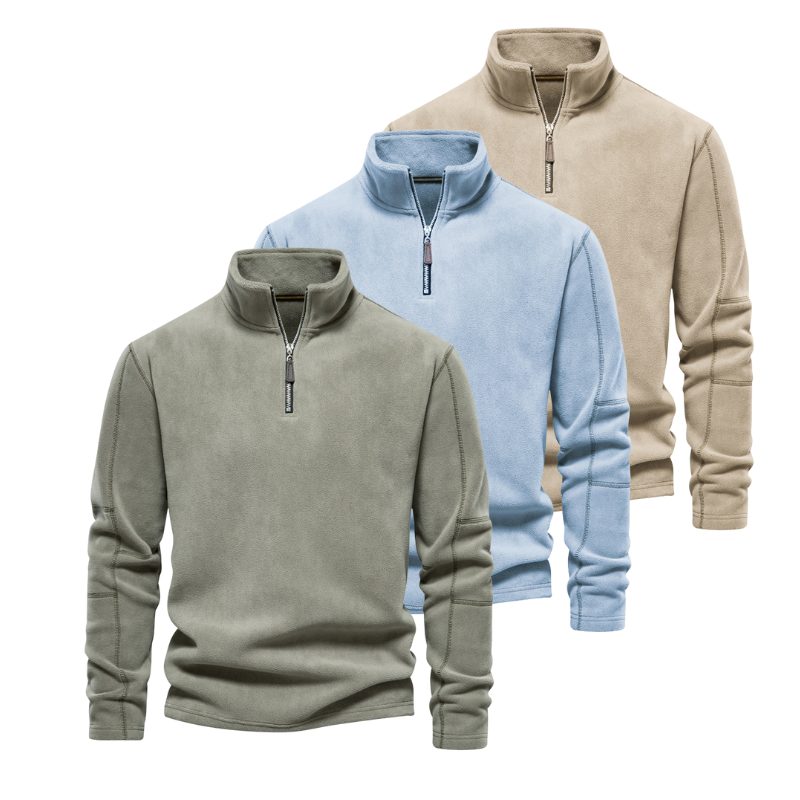 Herren Pulli | Pullover mit Halb-Zip | Warmer Outdoor Style