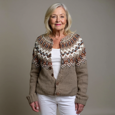 Audrina | Vintage Isländische Strickjacke