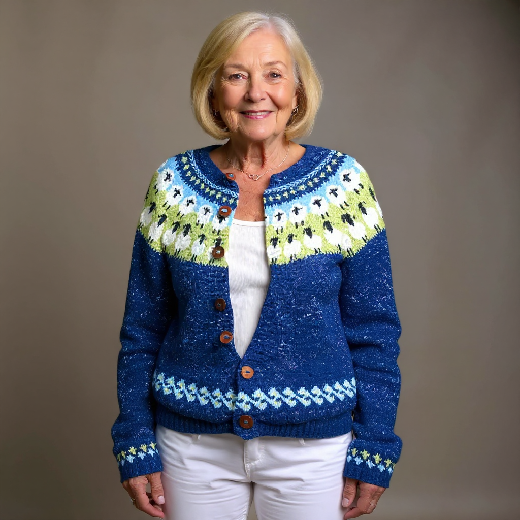 Kaylyn | Vintage Isländische Strickjacke