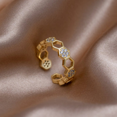 Biene - Gold- &amp; Kristallring