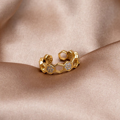 Biene - Gold- &amp; Kristallring