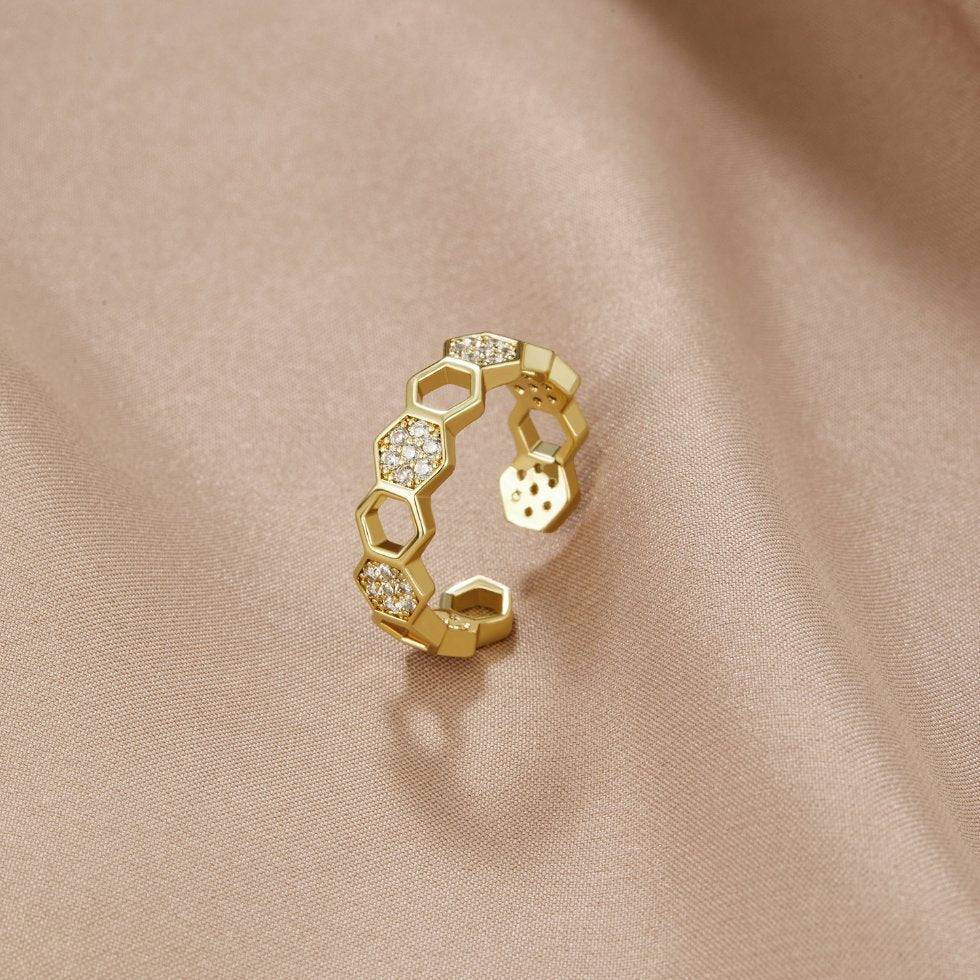Biene - Gold- &amp; Kristallring