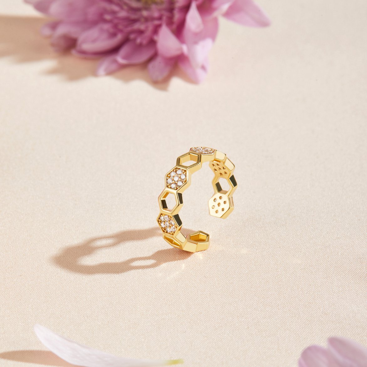Biene - Gold- &amp; Kristallring