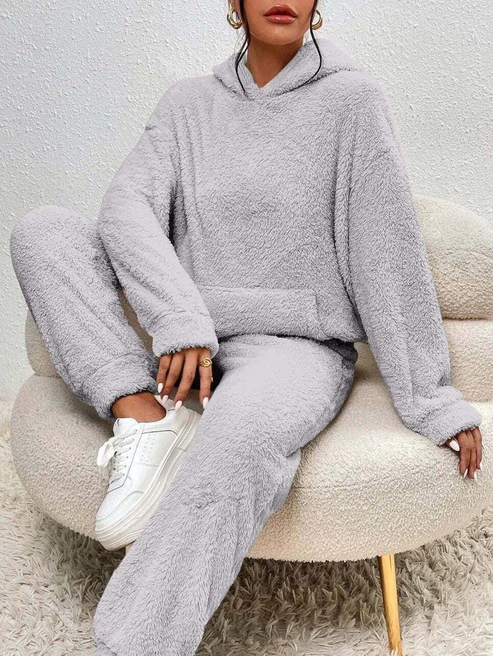 Wilfriede | Damen Teddy-Hausanzug Zweiteilig | Kuschelig & Warm