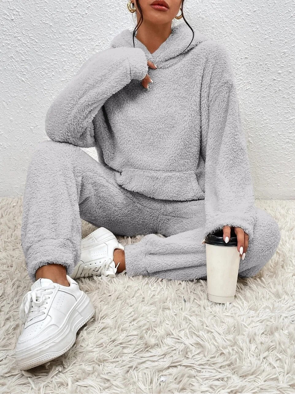 Wilfriede | Damen Teddy-Hausanzug Zweiteilig | Kuschelig & Warm