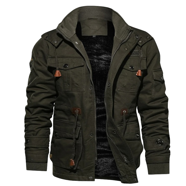 Cameron | Herren Winterjacke mit Kapuze | Zipper & Multifunktionstaschen
