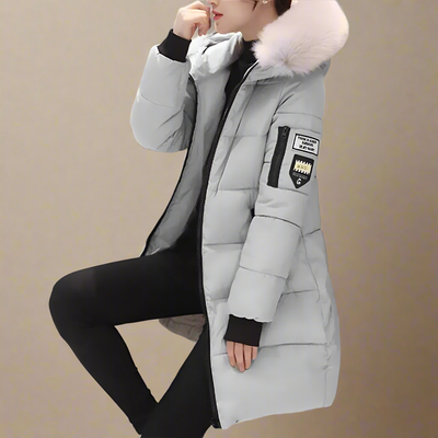 Taktische Pufferjacke mit Fellkapuze