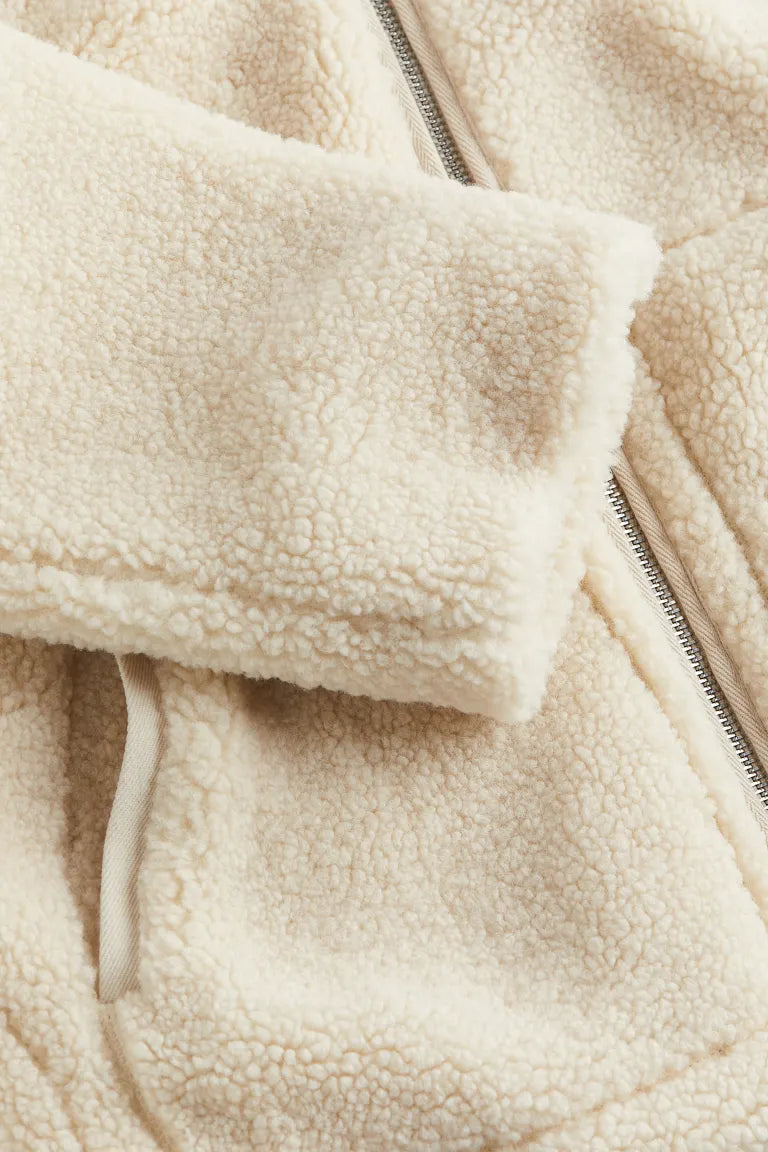 Luciana | Damen Oversized Fleecejacke mit Hohem Kragen und Reißverschluss