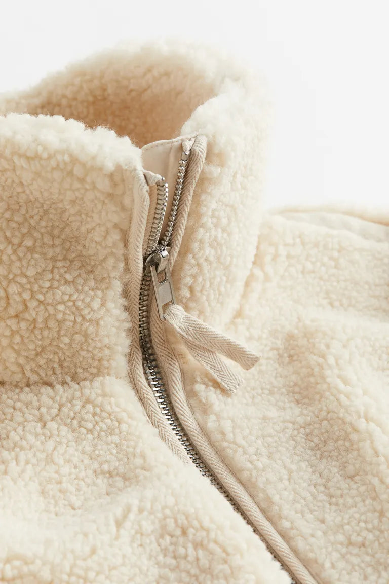 Luciana | Damen Oversized Fleecejacke mit Hohem Kragen und Reißverschluss